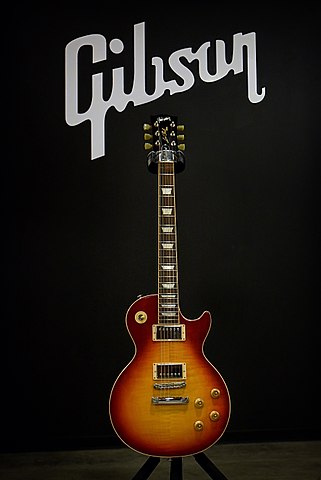 Gibson guitar with the company logo