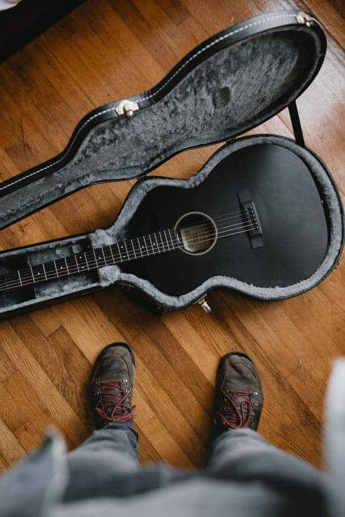 guitar in well fitting hard case