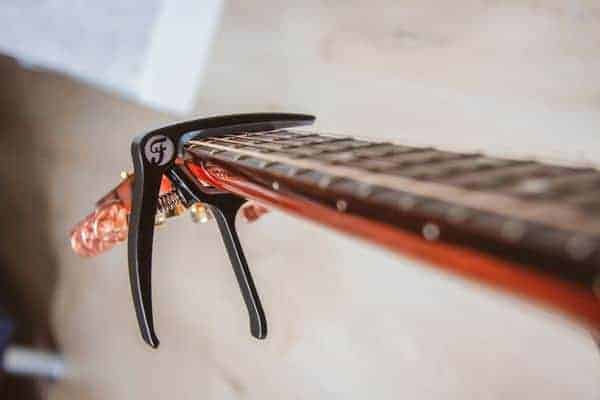 guitar with a spring capo