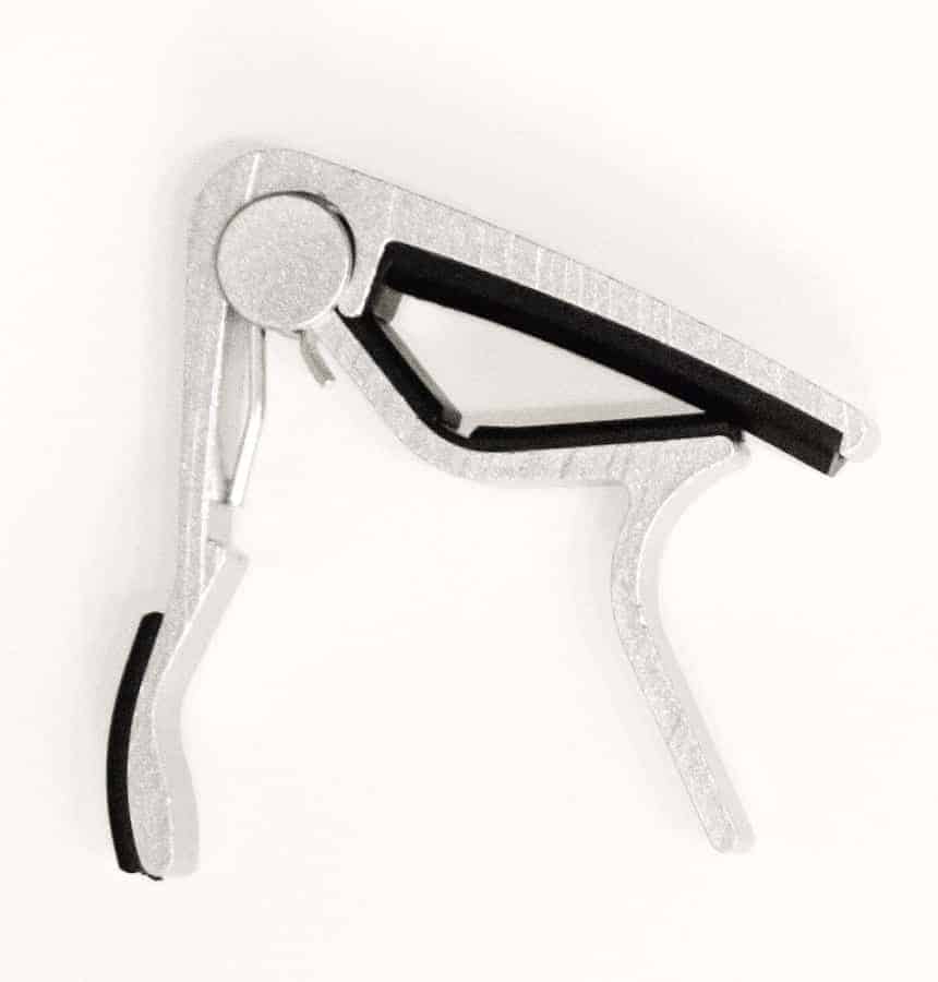 close up of spring loaded capo